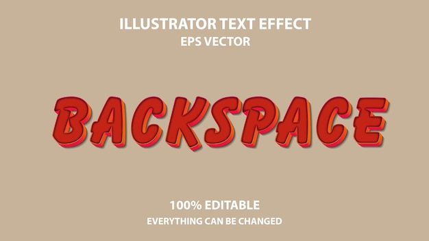 BACKSPACE EDITABLE TEXT EFFECT