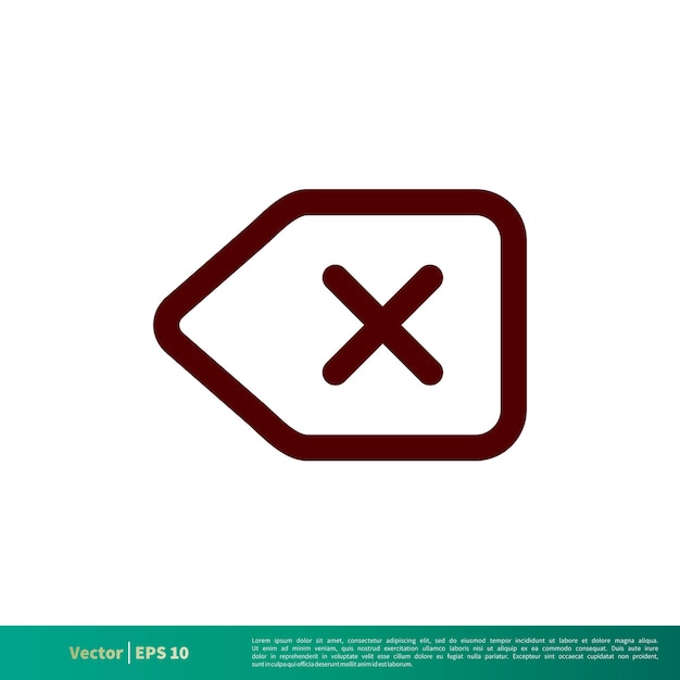 Premium Vector | Backspace remove delete button icon vector logo ...