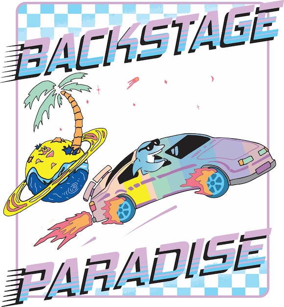Вектор backstage paradise rider графический вектор
