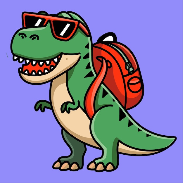backtoschool dino vector illustration