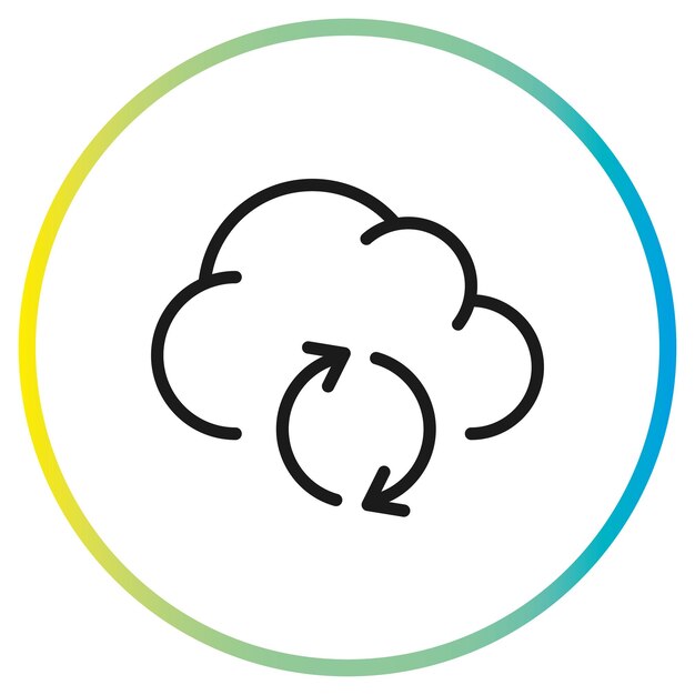 backup cloud with arrows rotation vector icon