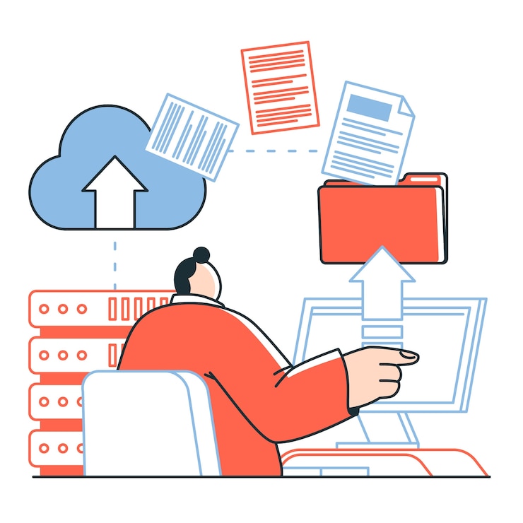 Vector backup  concept illustration