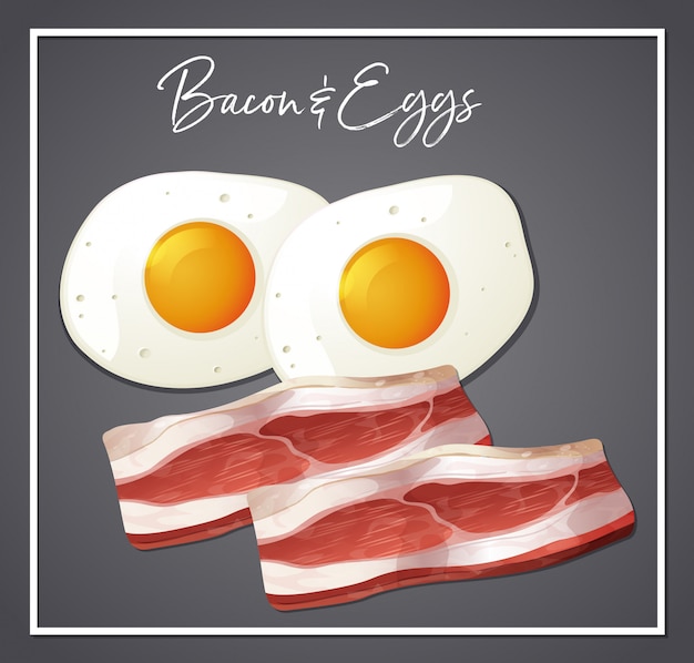 Vector bacon and eggs breakfast