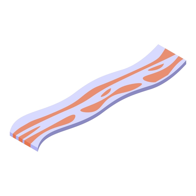 Bacon slice icon Isometric of bacon slice vector icon for web design isolated on white background