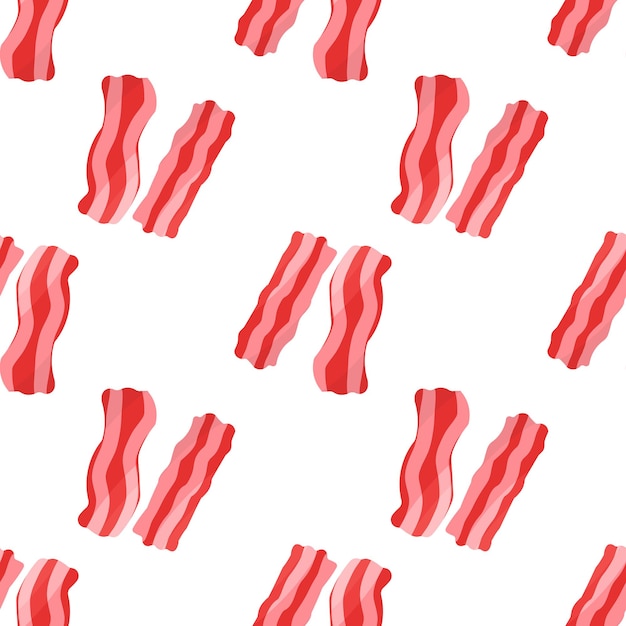 Bacon slices fresh breakfast background textile pattern