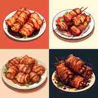 Vector baconwrapped_bbq_chicken_bites