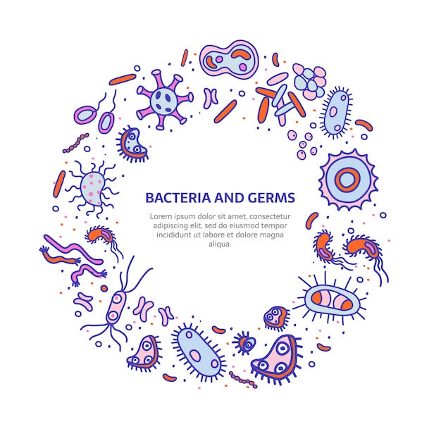 Bacteria banner round