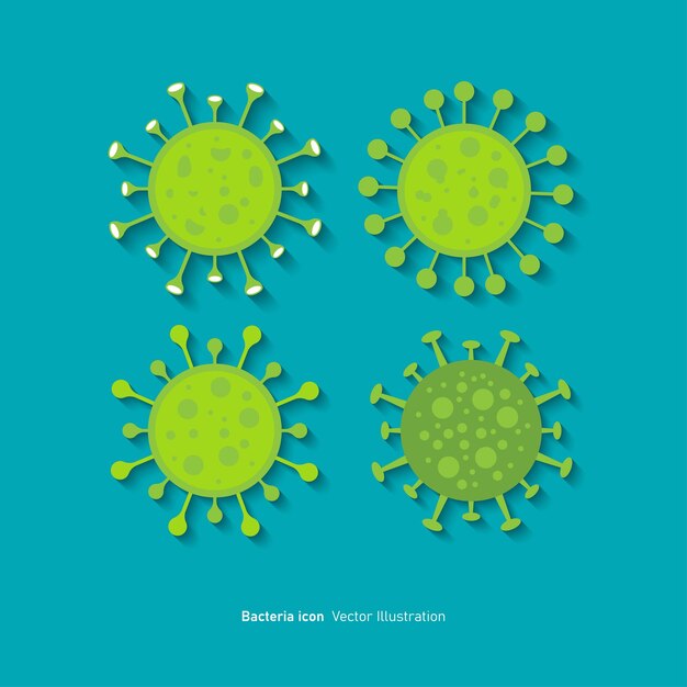 Бактерия плоская икона дизайн вирус символ вектор иллюстрация
