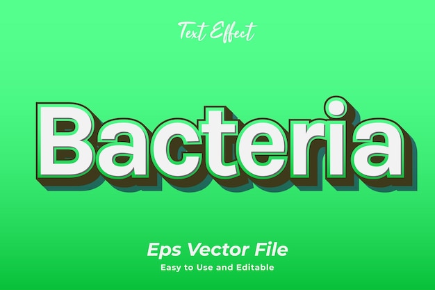 Бактерии Текстовый эффект Редактируемый и простой в использовании Премиум векторы