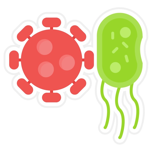 Immagine vettoriale di icone di batteri e virus può essere utilizzata per la bioingegneria