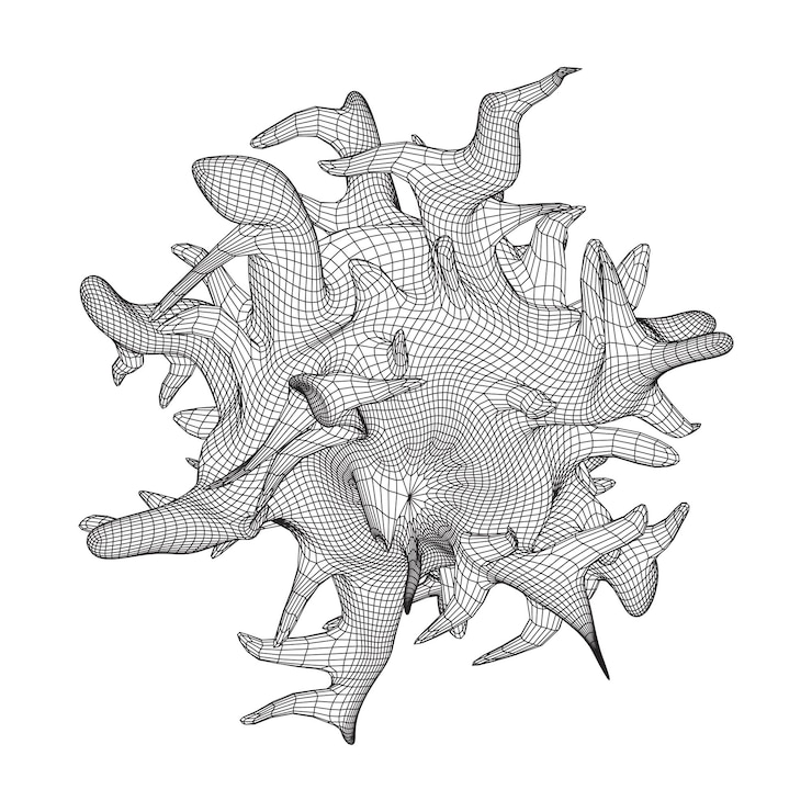 Vector bacteria virus wireframe mesh