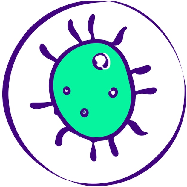 Vector bacteriawhite background singlecelled living organisms straightstraight joint icon doodle fill