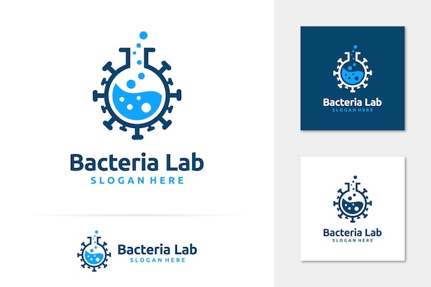 Bacteriën lab logo vector