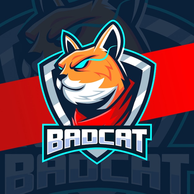 Design del logo esport gatto mascotte cattivo