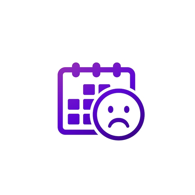 Icona di una brutta giornata con emoji e calendario