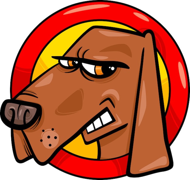 Vector bad dog sign cartoon illustration