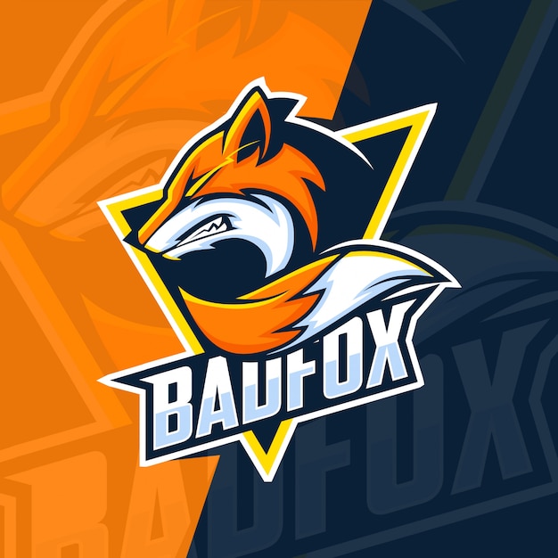 Bad fox mascot esport logo design