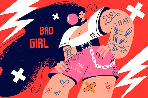 Bad girl with tattoos