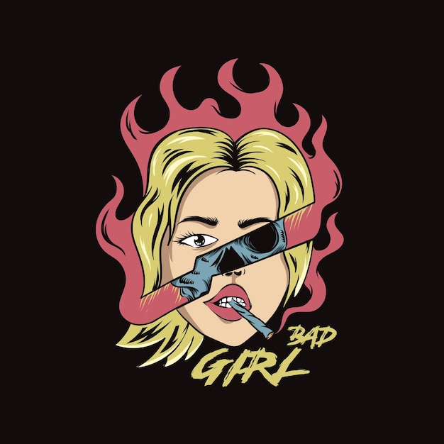 Premium Vector | Bad girl women pop art illustration