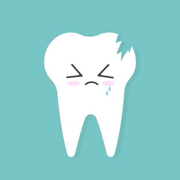 Bad habits. unhealthy tooth character. vector flat tooth dentistry cartoon