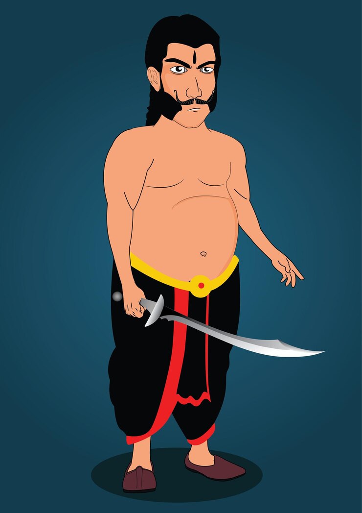 वेक्टर a bad holding sword in a hand cartoon character design