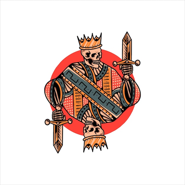 Vector bad king tattoo vector design