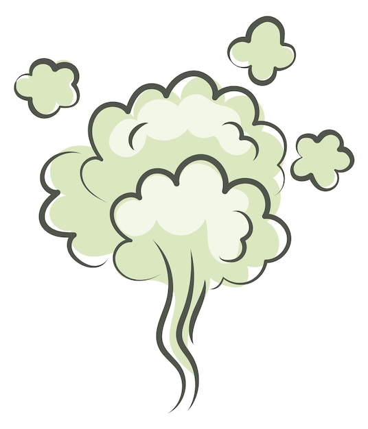 Bad smell cloud comic green poison effect isolated on white background