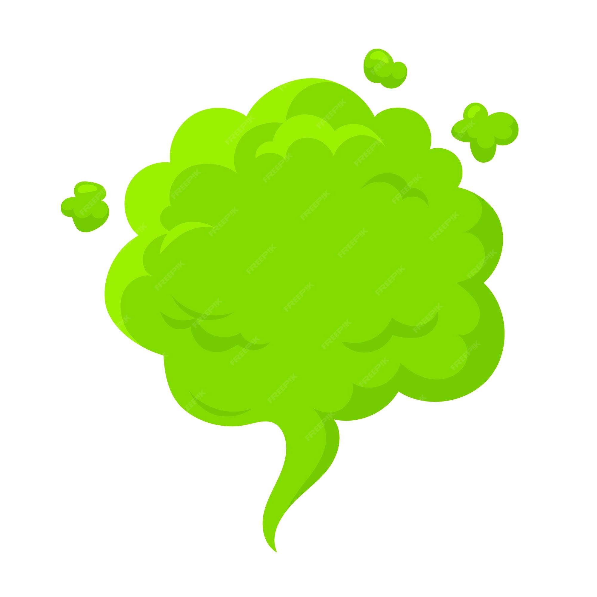 Premium Vector | Bad smell fart cloud green smelly toxic cloud in cartoon  style comic smoke illustration of stinky odor such as fart cigarette breath  rotten food or garbage chemical poison fume