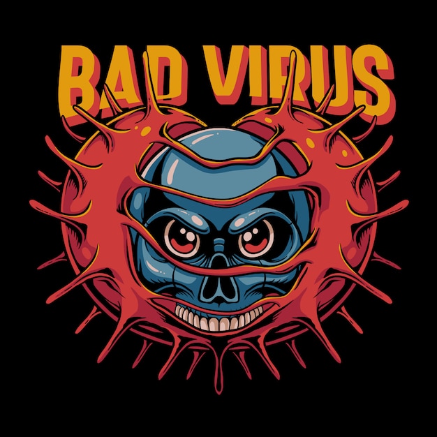 Vector bad virus illustration