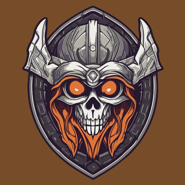 Badass skull warrior design for tshirt