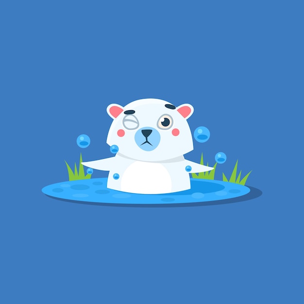 Baden in ijsgat ijsbeer