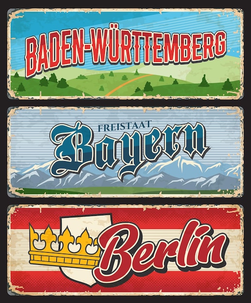 Baden Wurttemberg Berlin Bayern plates