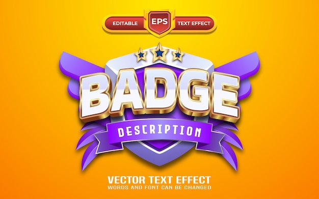 Badge 3d game logo editable text effect