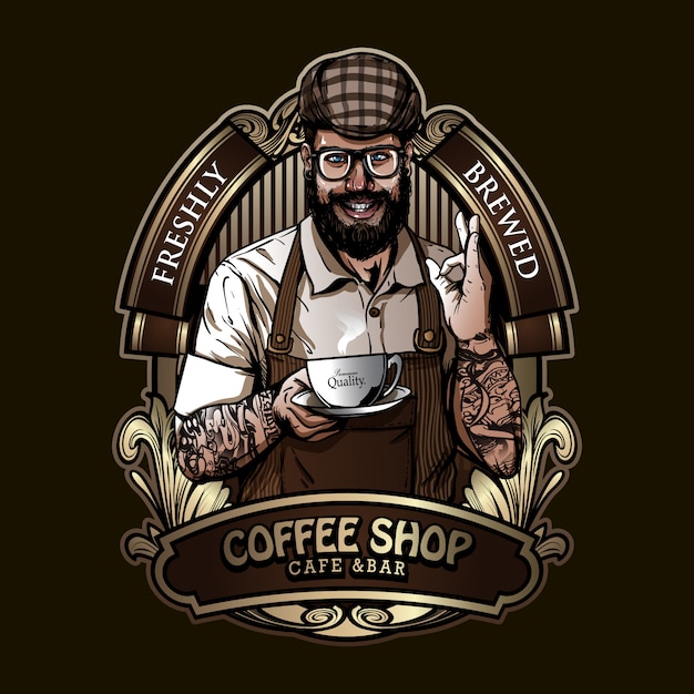 Badge design of barista