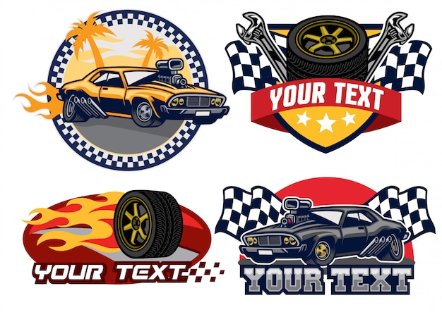 Vector badge design muscle car