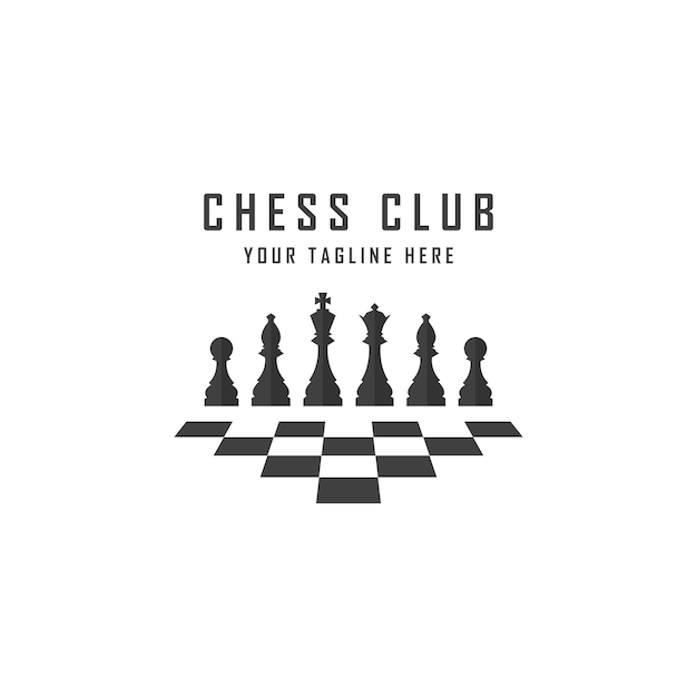 Badge emblem vintage classic chess club chess tournament logo vector design inspiration