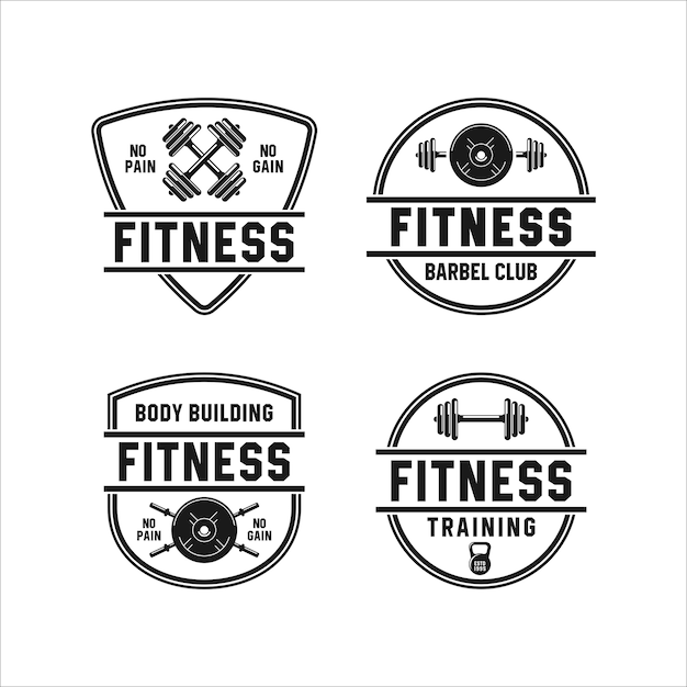 Collezione di palestra fitness badge