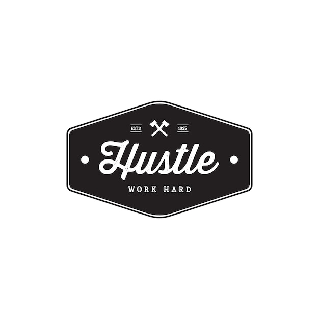 Badge hustle vintage style brand badges