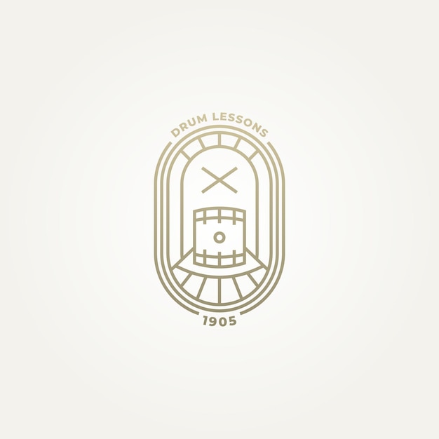 Badge lijn kunst pictogram logo sjabloon vector illustratie ontwerp