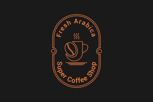 Badge logo of coffee and cup