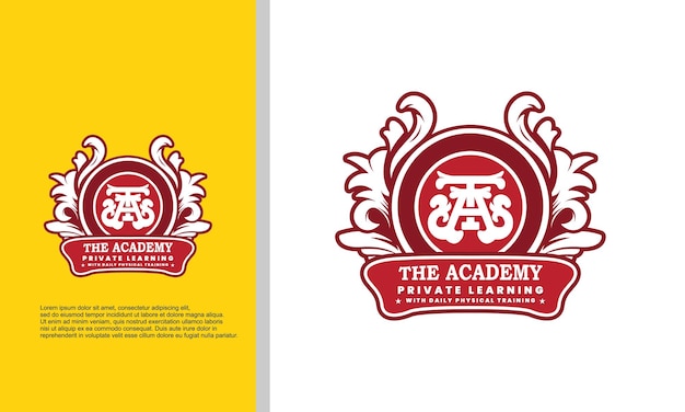 Badge logo illustratie vectorafbeelding van academie