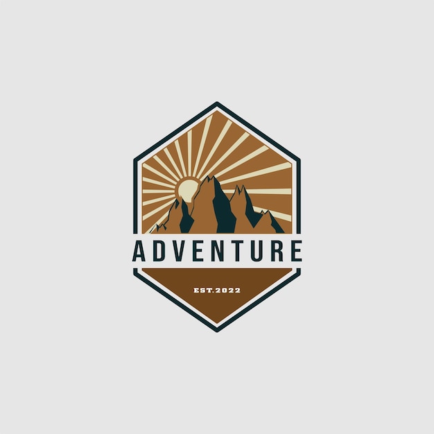 Badge-logo-ontwerp voor avontuur