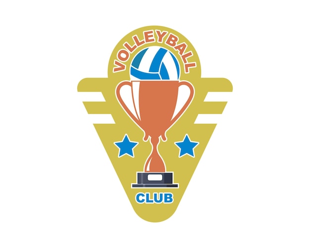 Badge and logo of volley ball club vector icon\
illustration