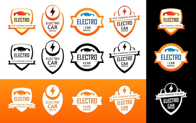 Badge and logos for electro car charging service