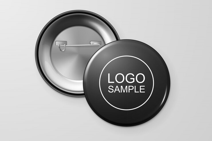 Vector badge met lege knop.