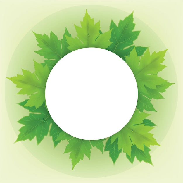 Badge met verse groene bladeren