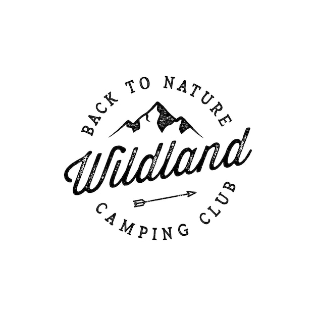 Vector badge mountain vintage logo design inspiration