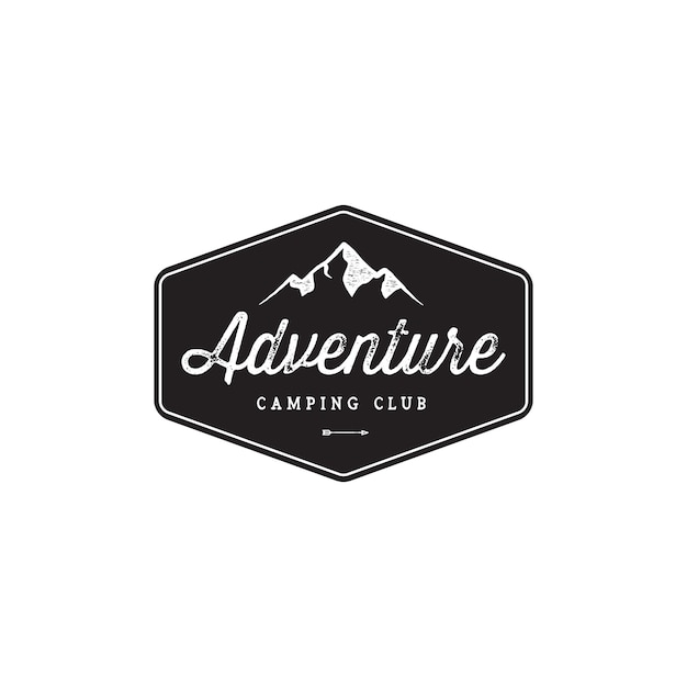 Badge mountain vintage logo ontwerp