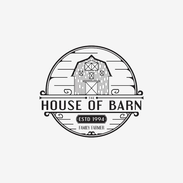 Badge of barn wood vector logo vintage