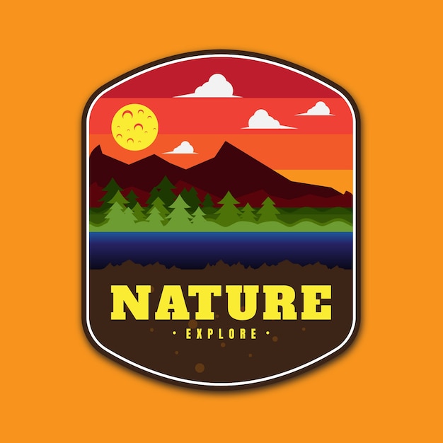 Badge of nature ontdek de illustratie